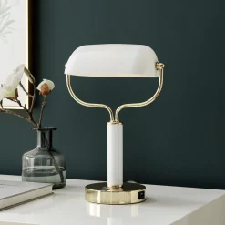 Modern Banker's Lamp w/ USB Port - 15