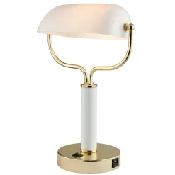 Modern Banker's Lamp w/ USB Port - 15