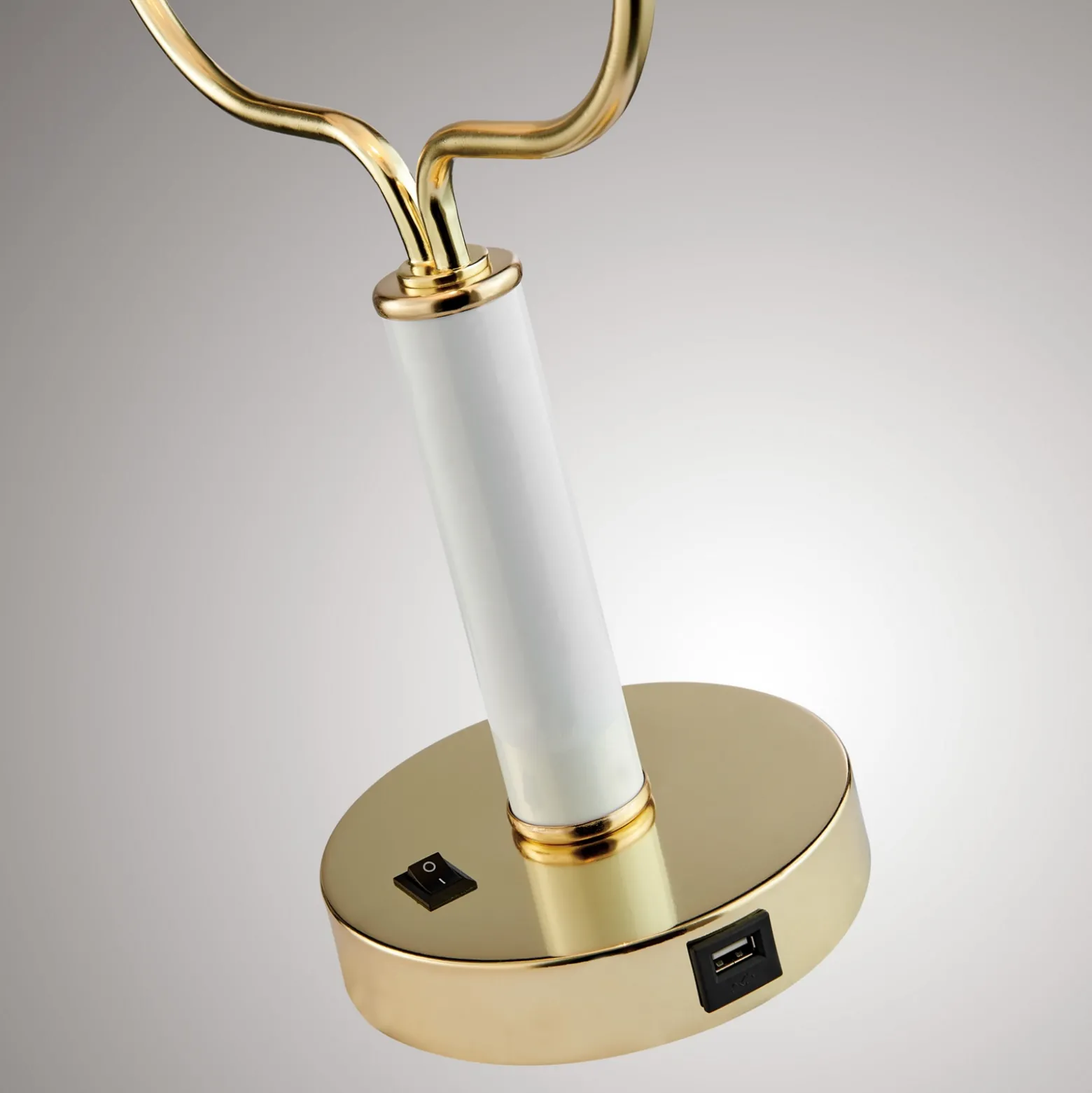 Modern Banker's Lamp w/ USB Port - 15"H