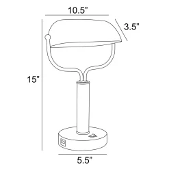 Modern Banker's Lamp w/ USB Port - 15