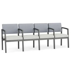 New Castle Steel 4 Seat Guest Chair w/Center Arms with Designer Upholstery