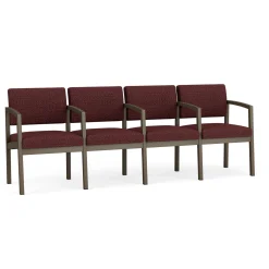 New Castle Steel 4 Seat Guest Chair w/Center Arms with Designer Upholstery