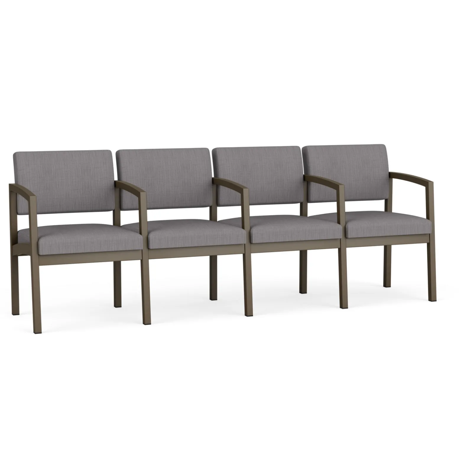 New Castle Steel 4 Seat Guest Chair w/Center Arms with Designer Upholstery