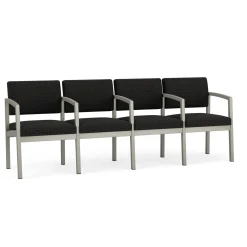 New Castle Steel 4 Seat Guest Chair w/Center Arms with Designer Upholstery