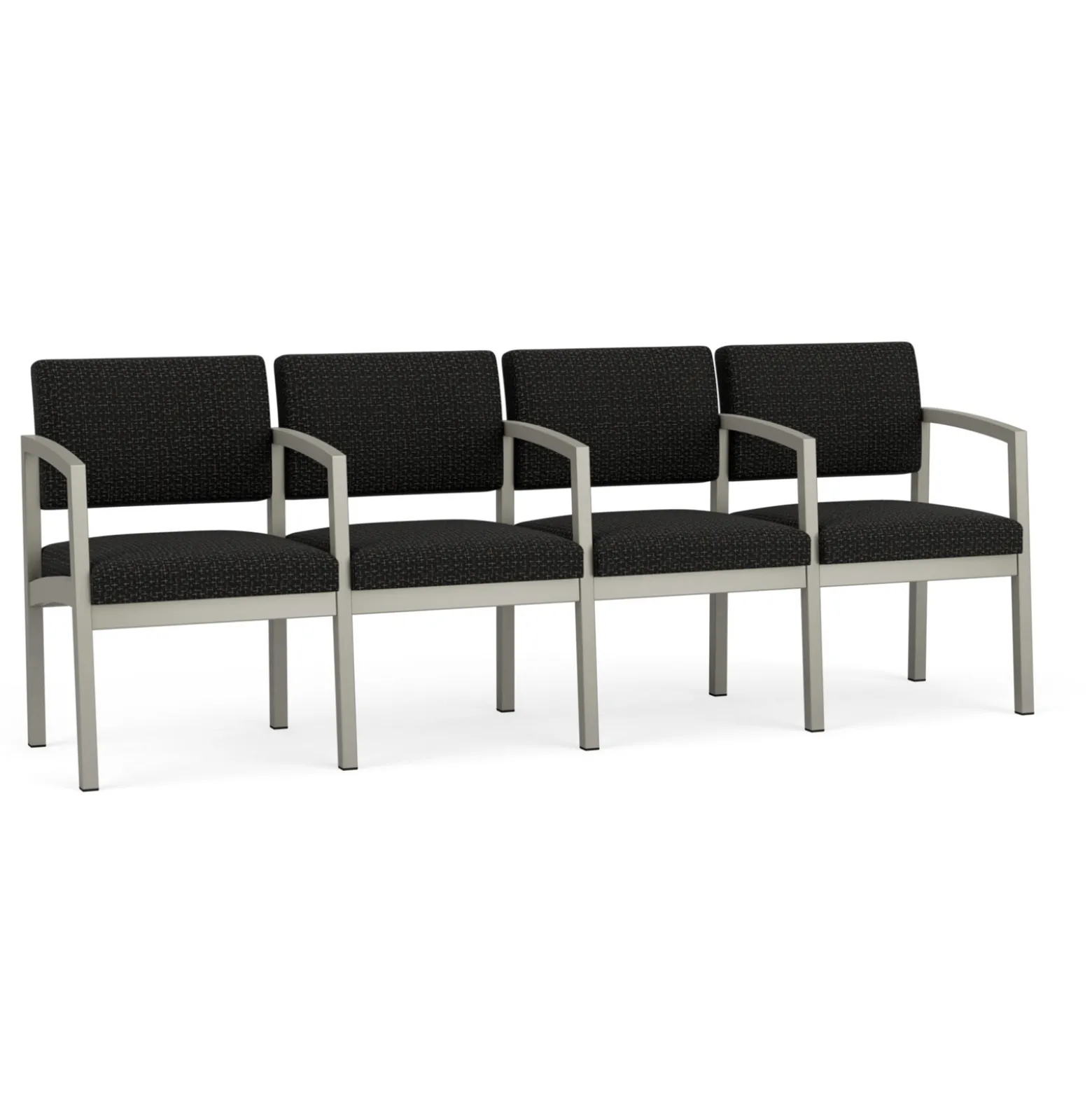 New Castle Steel 4 Seat Guest Chair w/Center Arms with Designer Upholstery