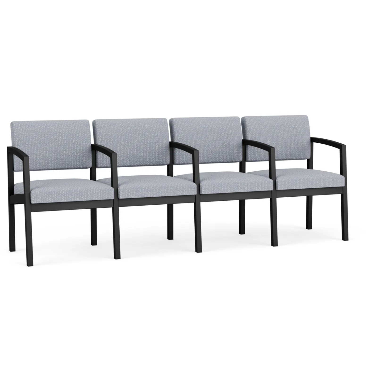 New Castle Steel 4 Seat Guest Chair w/Center Arms with Designer Upholstery