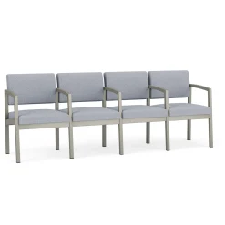 New Castle Steel 4 Seat Guest Chair w/Center Arms with Designer Upholstery