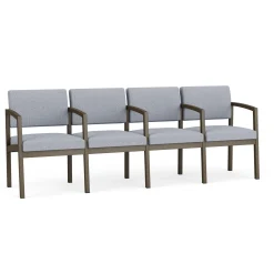 New Castle Steel 4 Seat Guest Chair w/Center Arms with Designer Upholstery