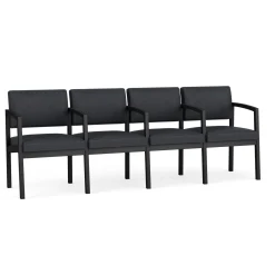 New Castle Steel 4 Seat Guest Chair w/Center Arms with Designer Upholstery