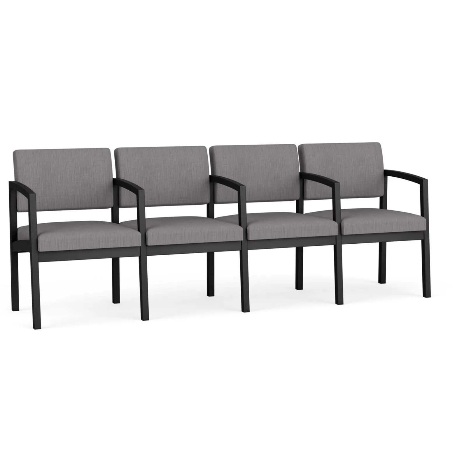 New Castle Steel 4 Seat Guest Chair w/Center Arms with Designer Upholstery
