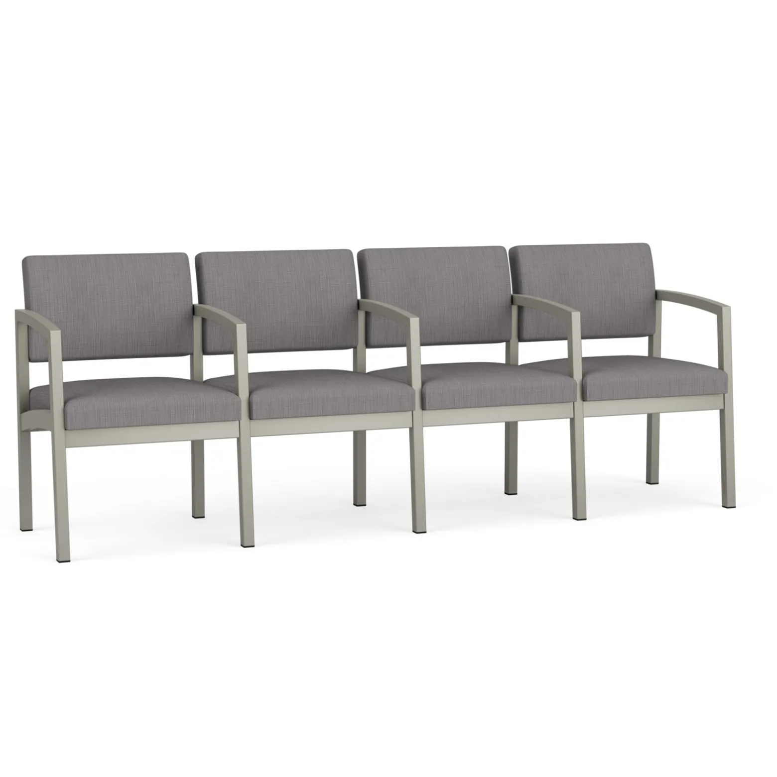 New Castle Steel 4 Seat Guest Chair w/Center Arms with Designer Upholstery