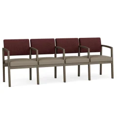 New Castle Steel 4 Seat Guest Chair w/Center Arms with Designer Upholstery