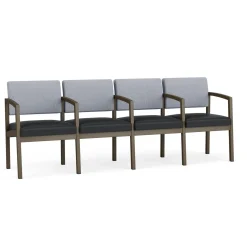 New Castle Steel 4 Seat Guest Chair w/Center Arms with Designer Upholstery