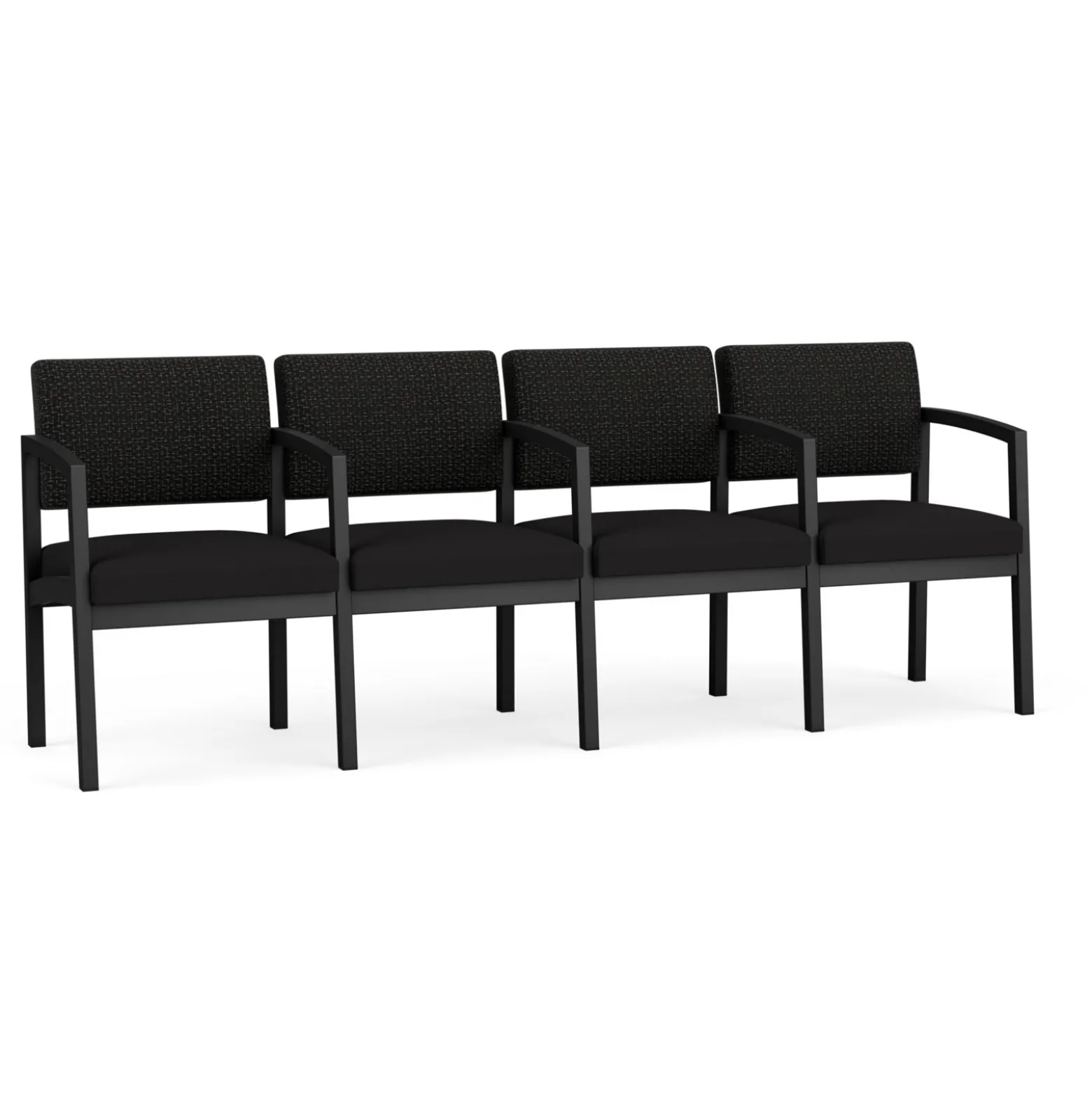 New Castle Steel 4 Seat Guest Chair w/Center Arms with Designer Upholstery