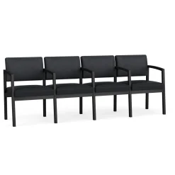 New Castle Steel 4 Seat Guest Chair w/Center Arms with Designer Upholstery
