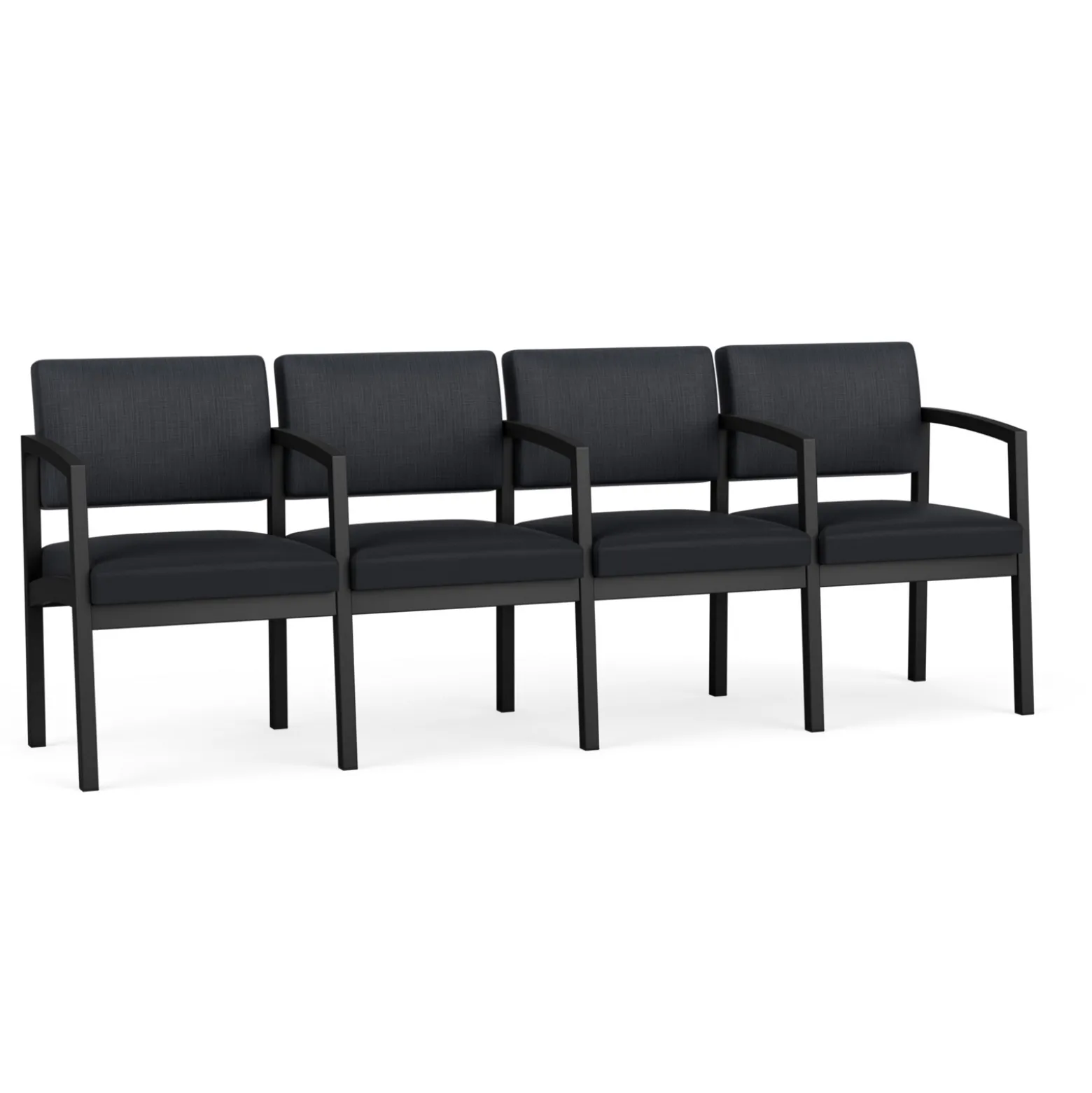 New Castle Steel 4 Seat Guest Chair w/Center Arms with Designer Upholstery
