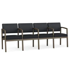 New Castle Steel 4 Seat Guest Chair w/Center Arms with Designer Upholstery