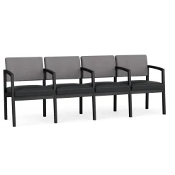 New Castle Steel 4 Seat Guest Chair w/Center Arms with Designer Upholstery