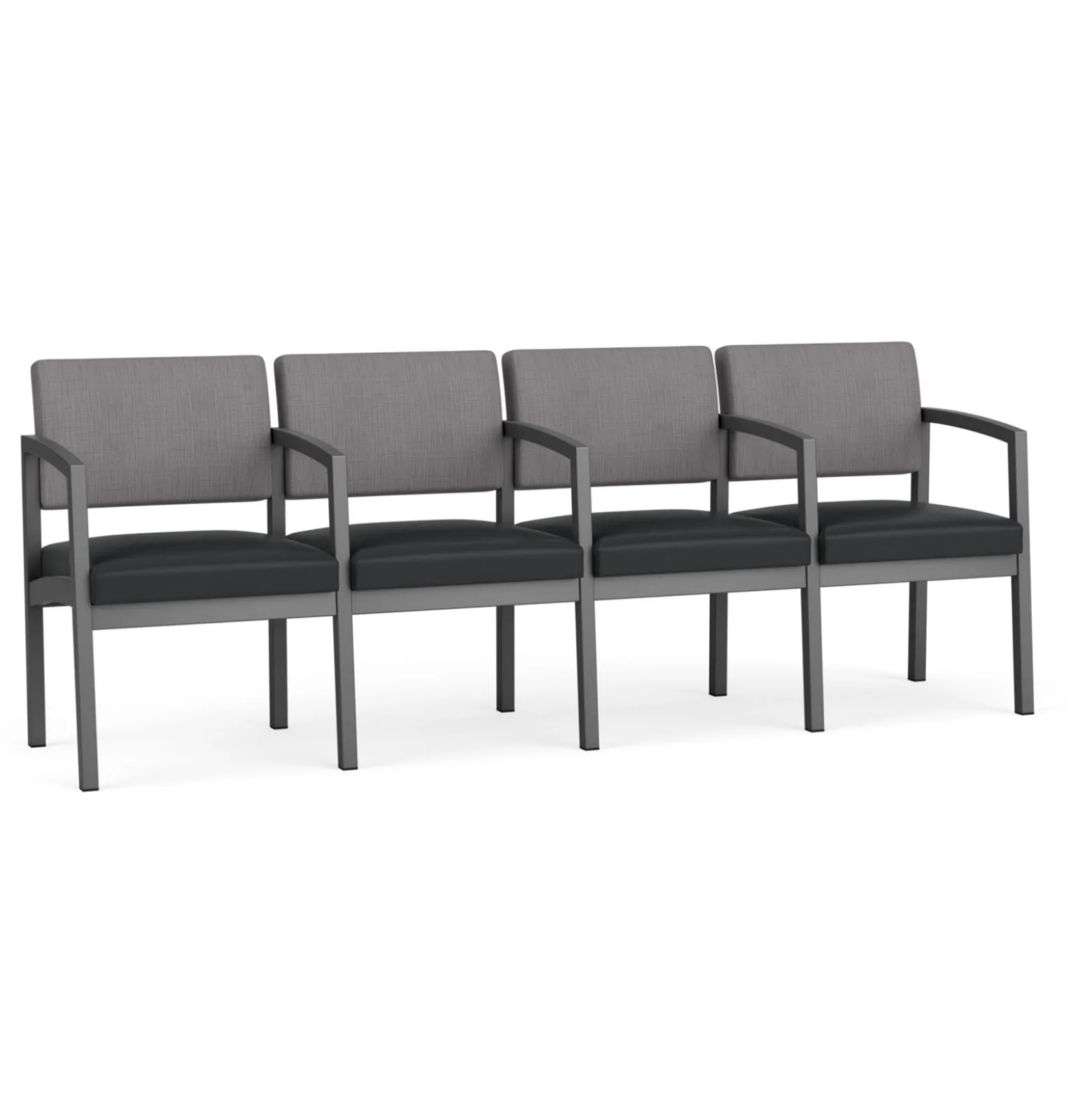 New Castle Steel 4 Seat Guest Chair w/Center Arms with Designer Upholstery
