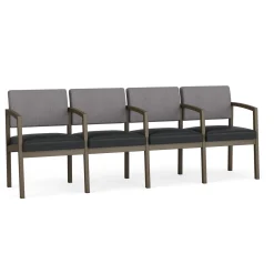 New Castle Steel 4 Seat Guest Chair w/Center Arms with Designer Upholstery