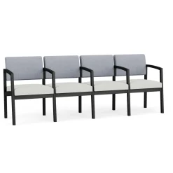 New Castle Steel 4 Seat Guest Chair w/Center Arms with Designer Upholstery