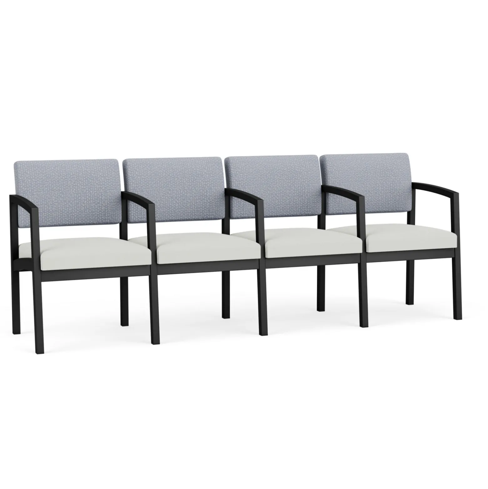 New Castle Steel 4 Seat Guest Chair w/Center Arms with Designer Upholstery
