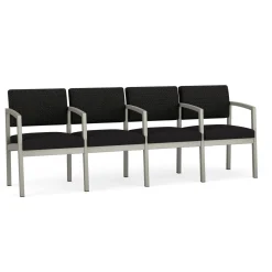 New Castle Steel 4 Seat Guest Chair w/Center Arms with Designer Upholstery