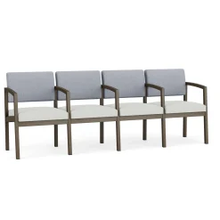 New Castle Steel 4 Seat Guest Chair w/Center Arms with Designer Upholstery