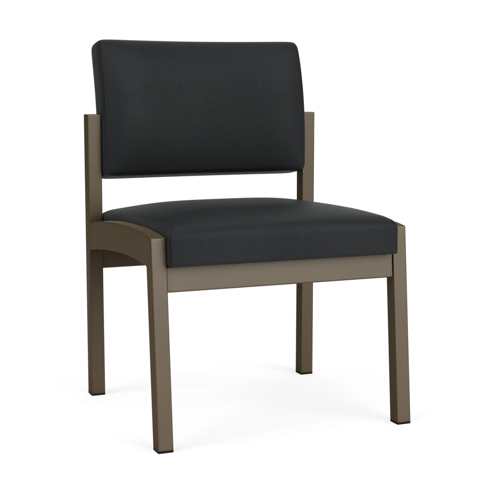 New Castle Steel Armless Guest Chair with Standard Upholstery