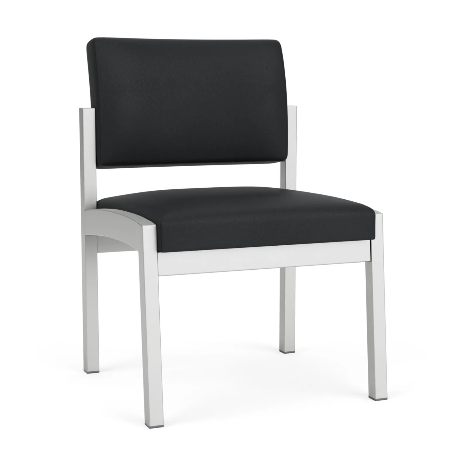 New Castle Steel Armless Guest Chair with Standard Upholstery