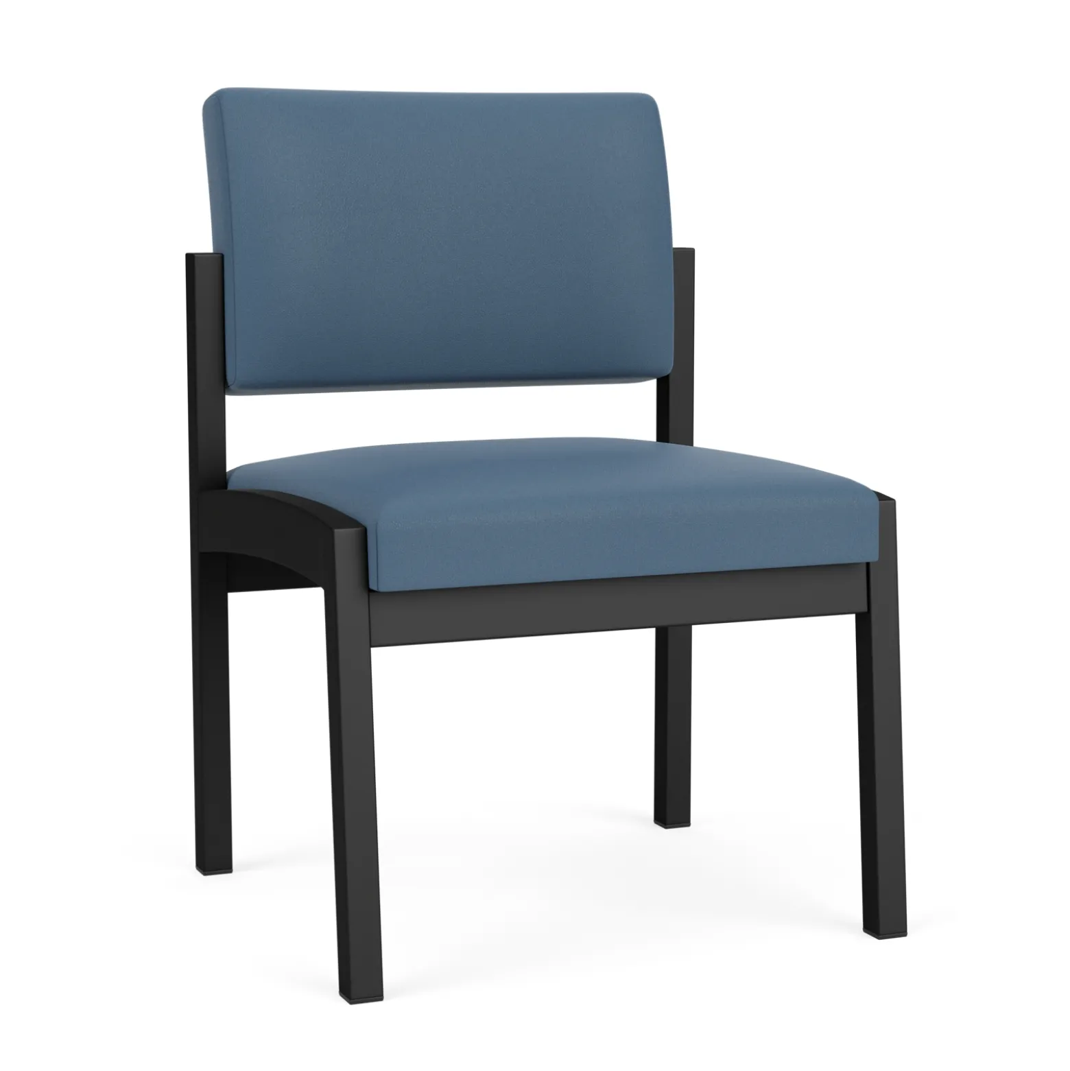 New Castle Steel Armless Guest Chair with Standard Upholstery