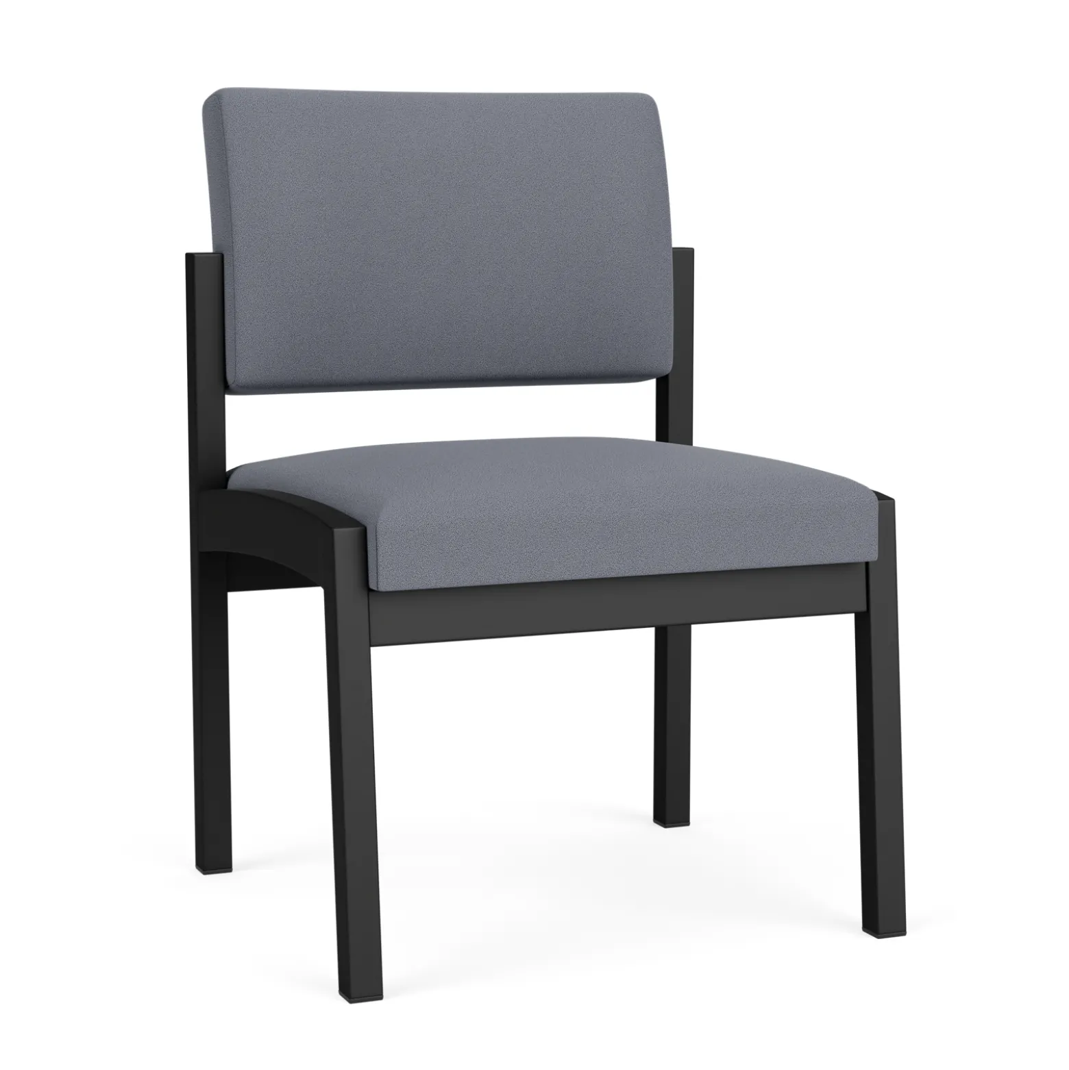 New Castle Steel Armless Guest Chair with Standard Upholstery