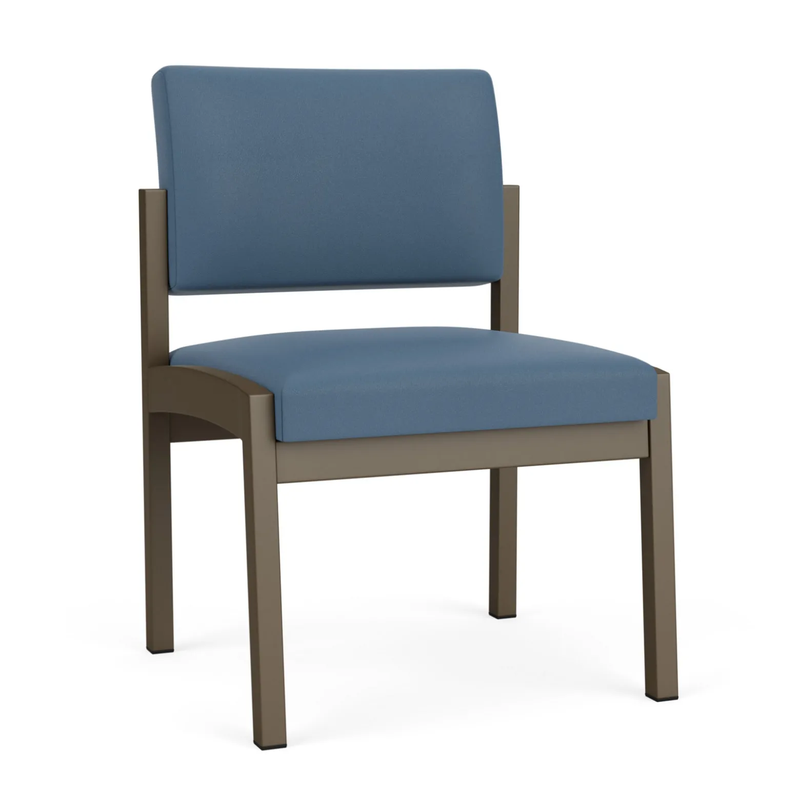 New Castle Steel Armless Guest Chair with Standard Upholstery