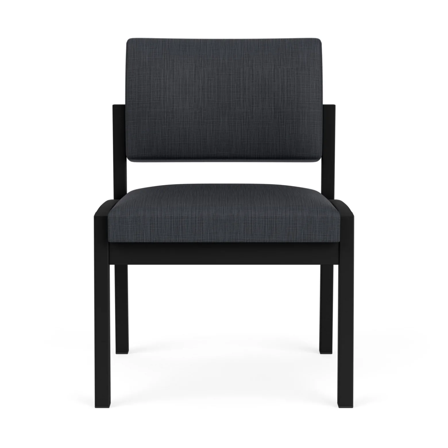 New Castle Steel Armless Guest Chair with Designer Upholstery