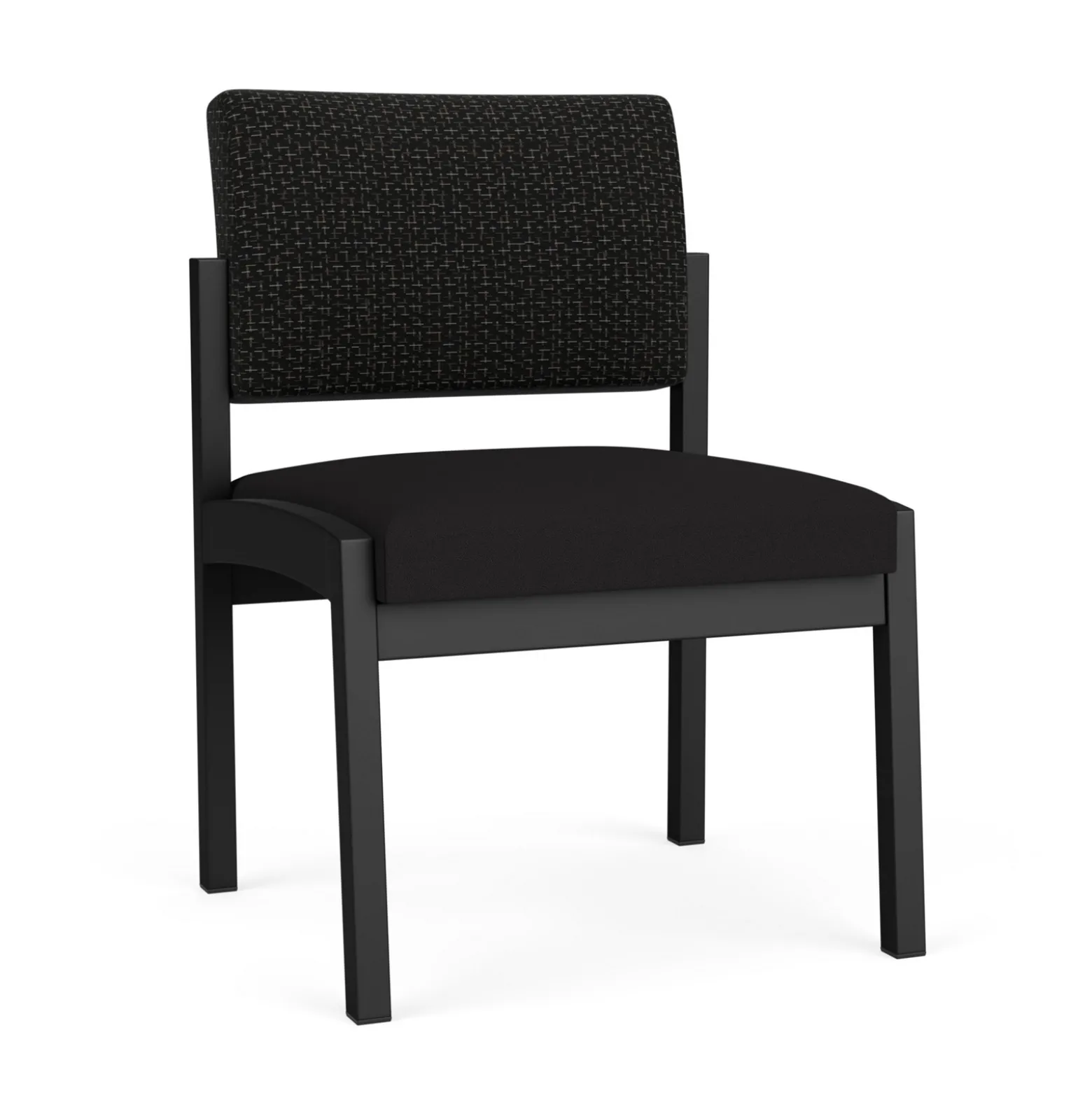New Castle Steel Armless Guest Chair with Designer Upholstery