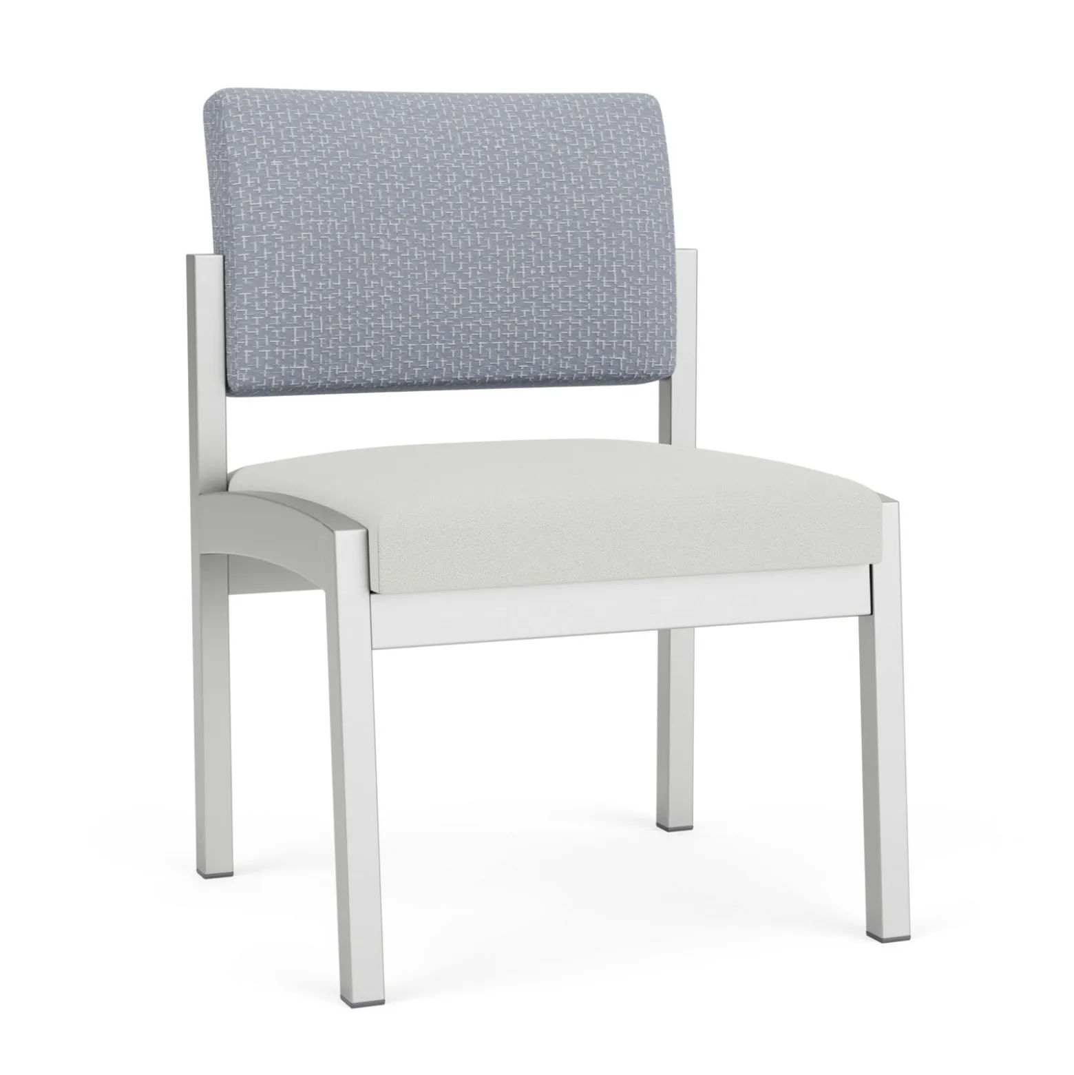New Castle Steel Armless Guest Chair with Designer Upholstery