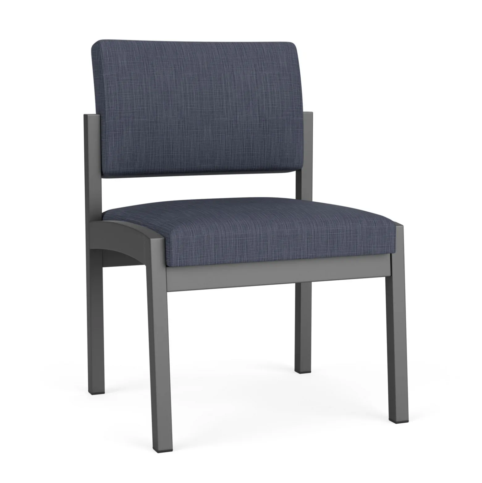 New Castle Steel Armless Guest Chair with Designer Upholstery