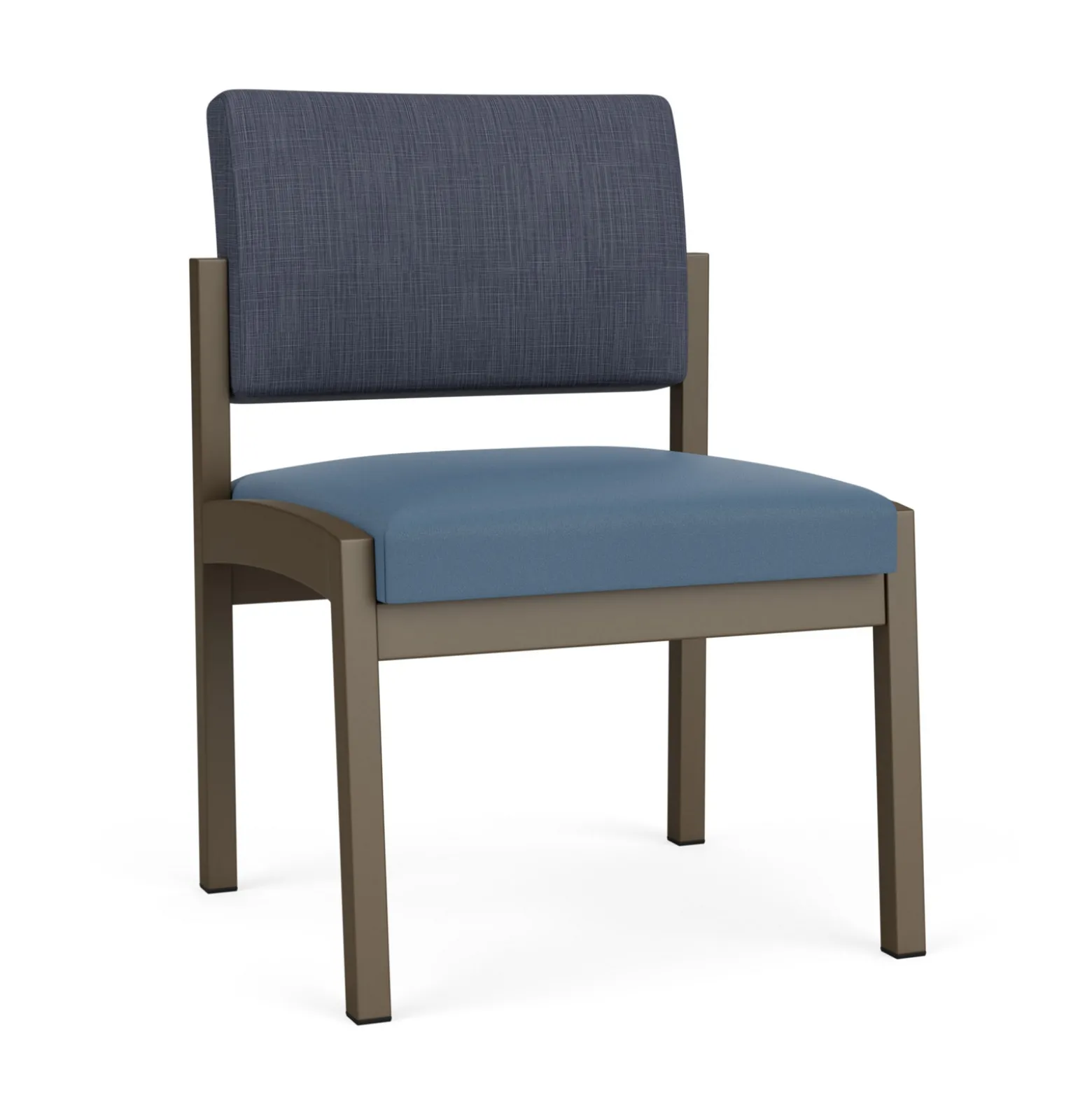 New Castle Steel Armless Guest Chair with Designer Upholstery