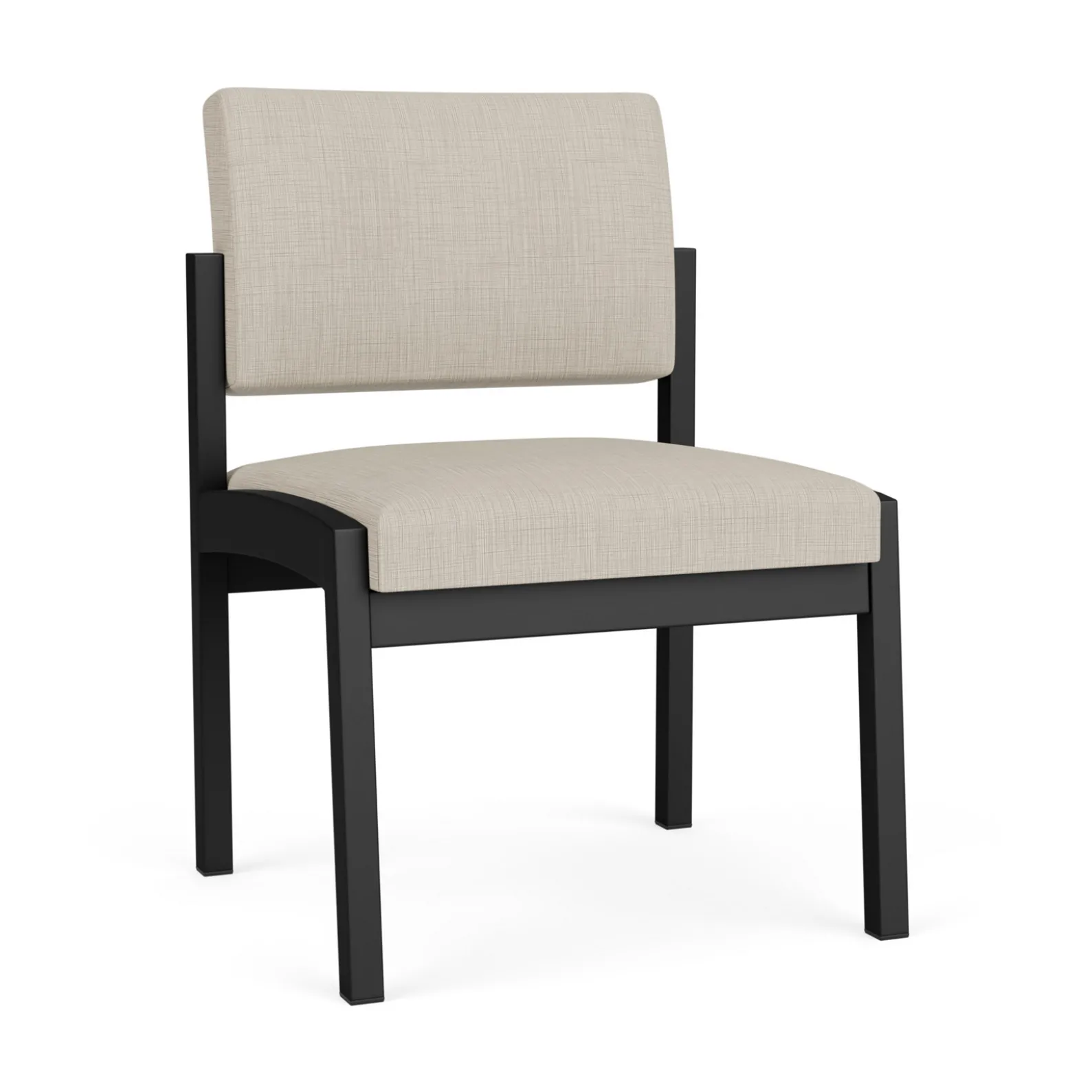 New Castle Steel Armless Guest Chair with Designer Upholstery