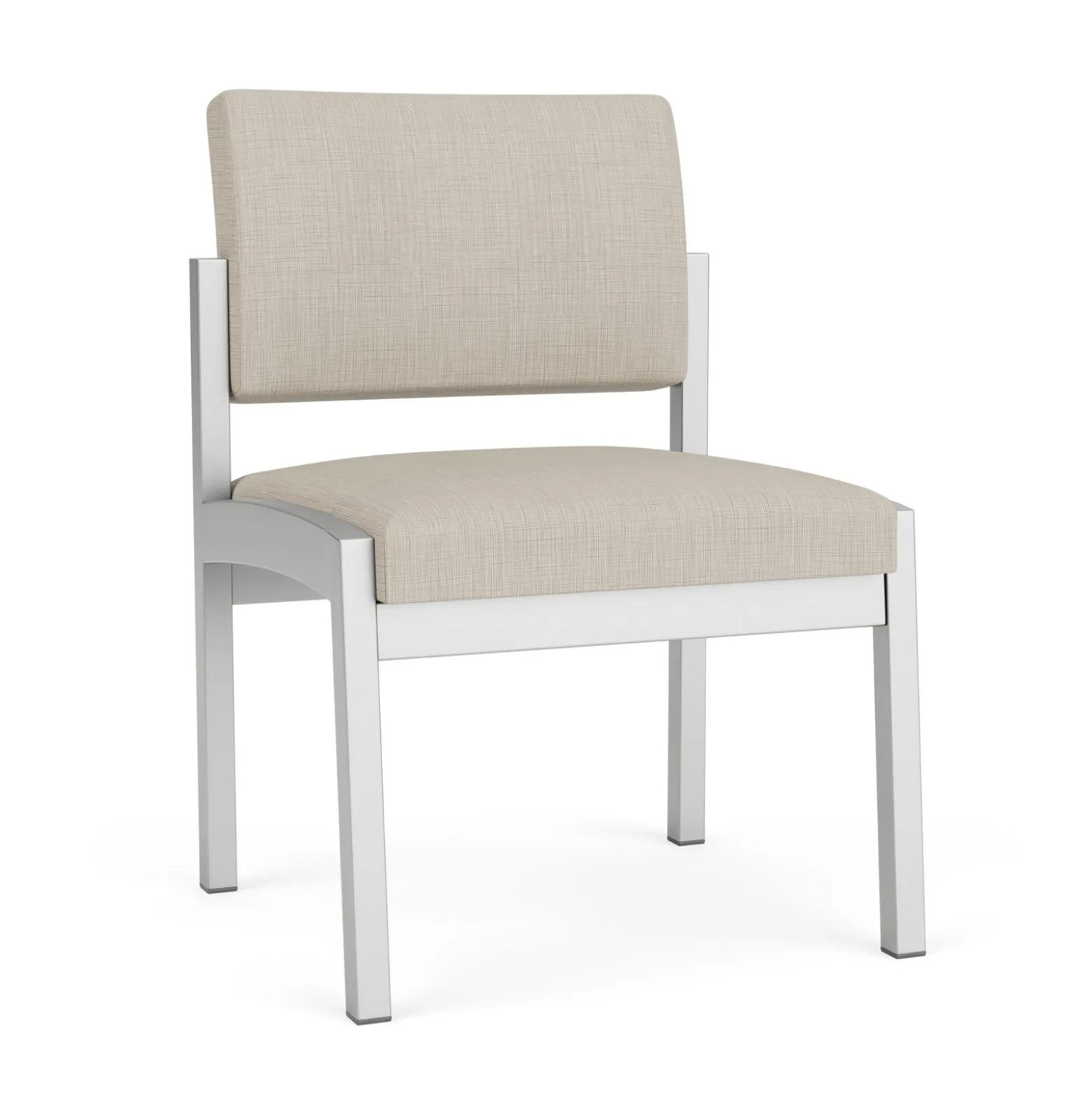 New Castle Steel Armless Guest Chair with Designer Upholstery