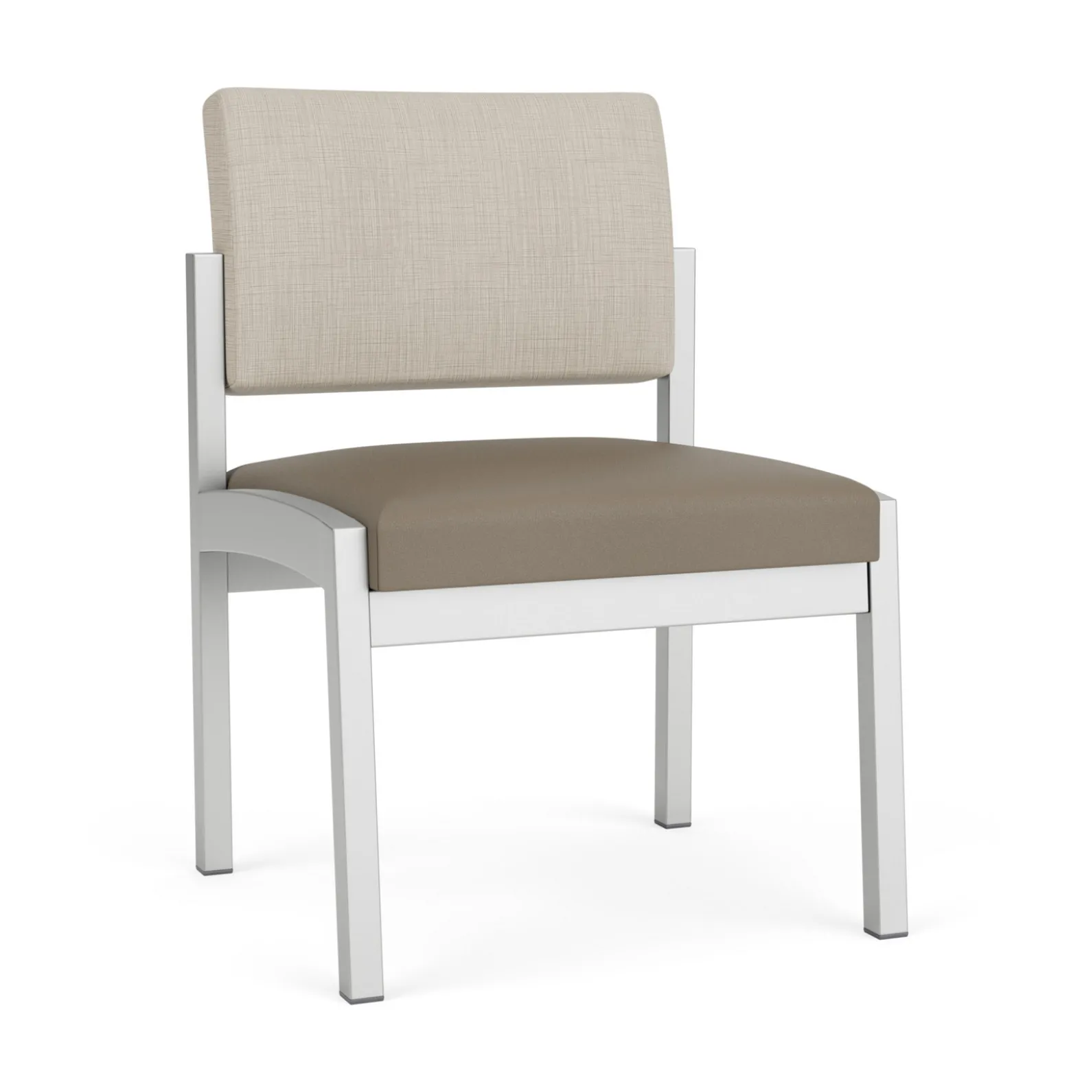 New Castle Steel Armless Guest Chair with Designer Upholstery