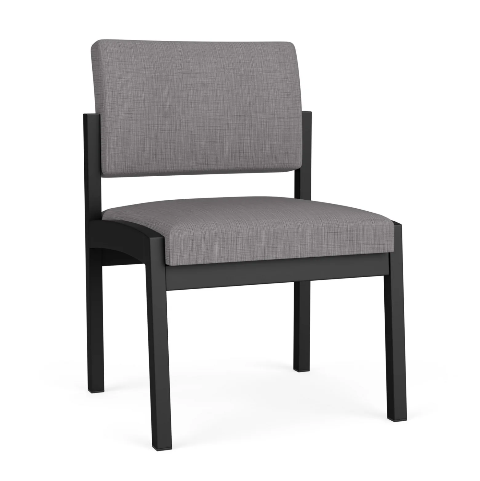 New Castle Steel Armless Guest Chair with Designer Upholstery