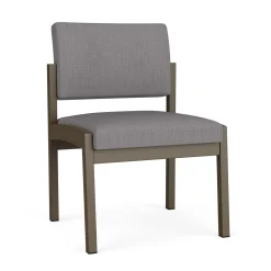 New Castle Steel Armless Guest Chair with Designer Upholstery