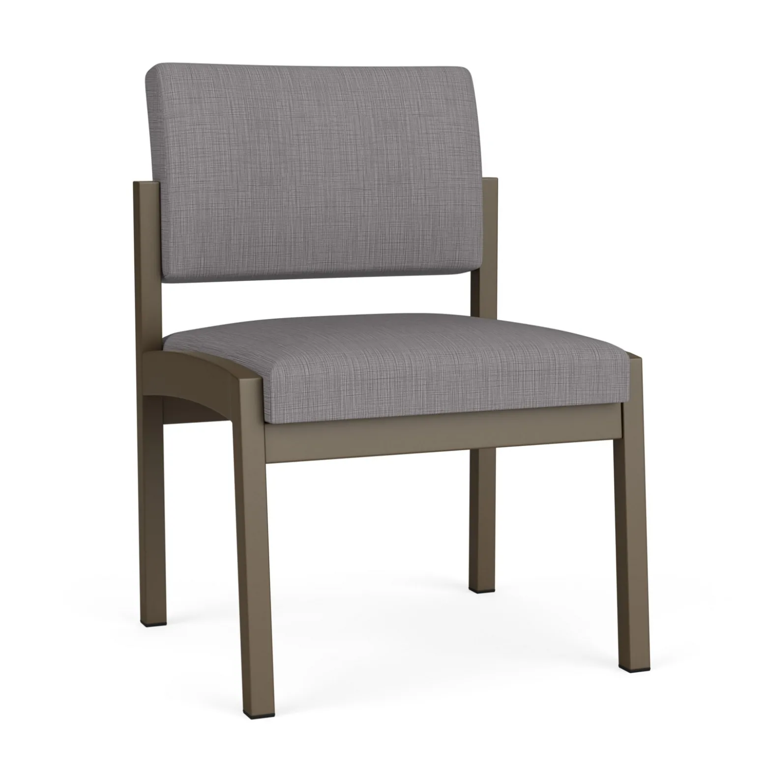 New Castle Steel Armless Guest Chair with Designer Upholstery