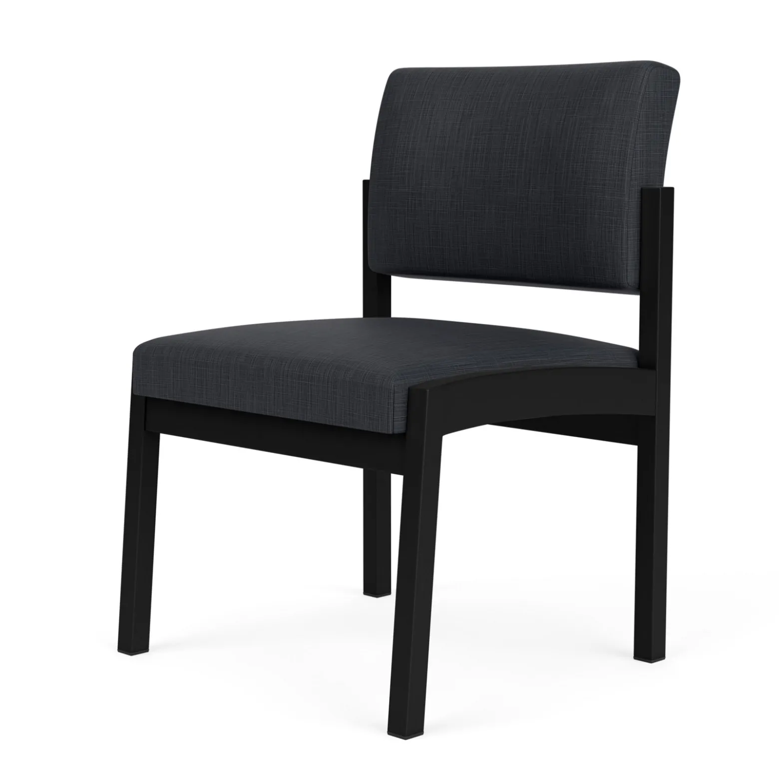 New Castle Steel Armless Guest Chair with Designer Upholstery