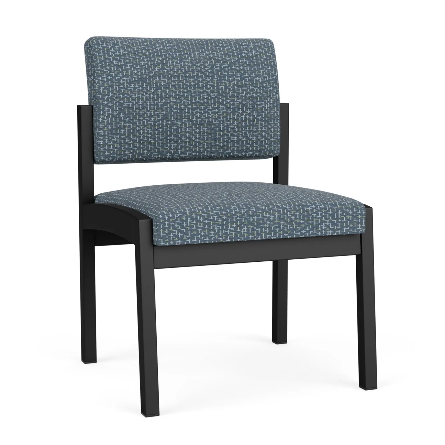 New Castle Steel Armless Guest Chair with Designer Upholstery