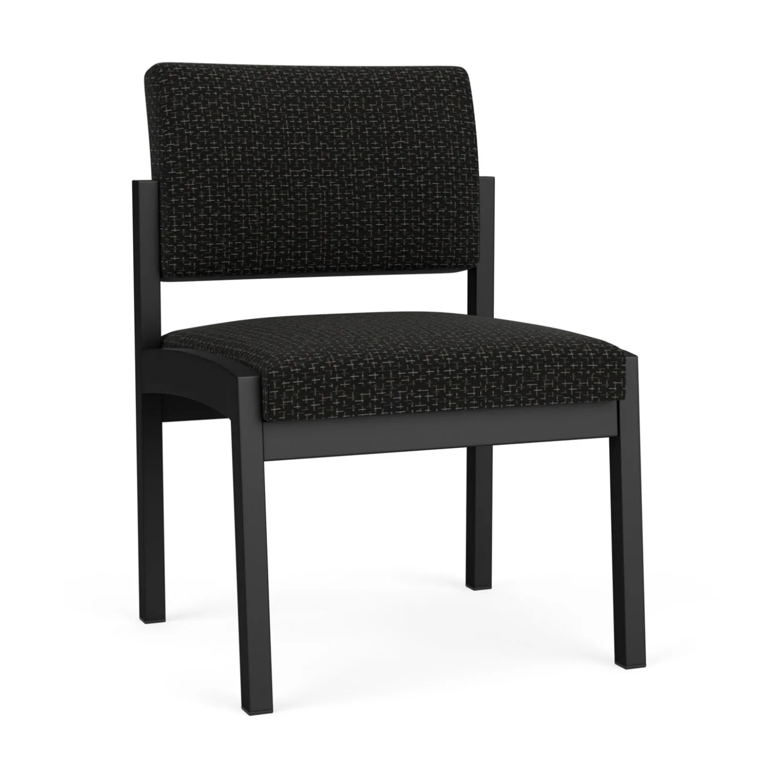New Castle Steel Armless Guest Chair with Designer Upholstery