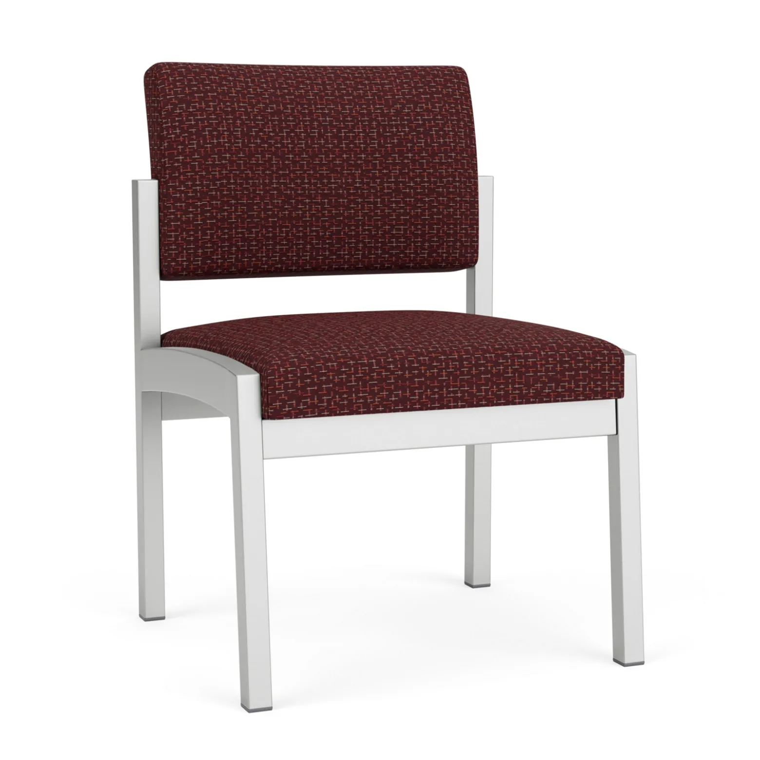 New Castle Steel Armless Guest Chair with Designer Upholstery