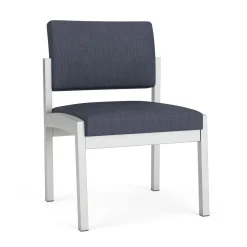 New Castle Steel Armless Guest Chair with Designer Upholstery