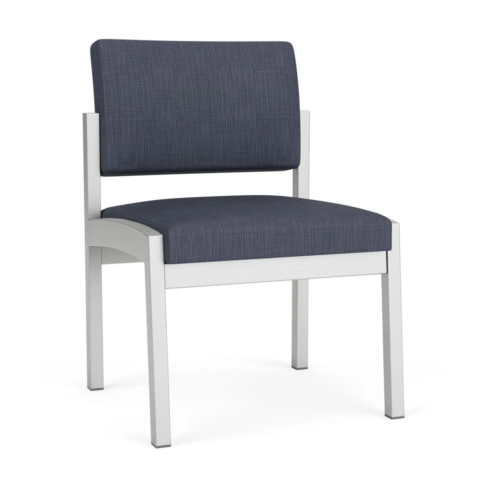 New Castle Steel Armless Guest Chair with Designer Upholstery